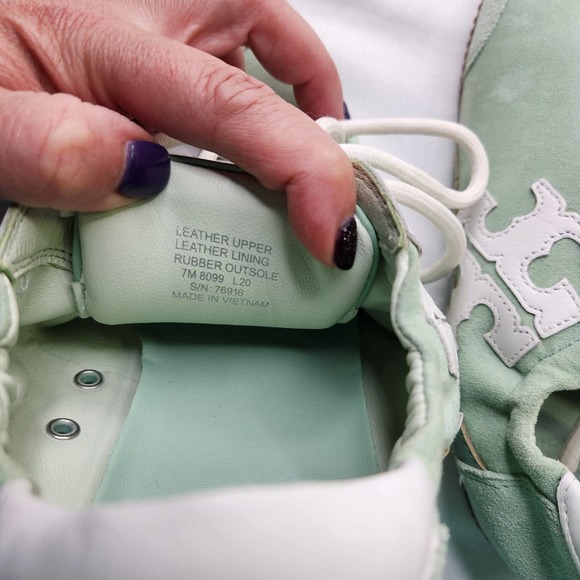 Tory Burch Pastel Green and White Sneakers - Picture 10 of 12